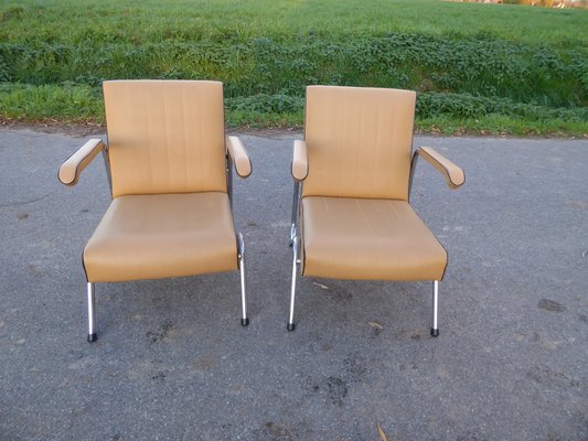 Vintage Tubular Steel Armchairs, 1950s, Set of 2-AWL-1450194