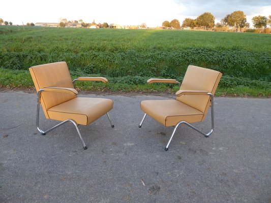 Vintage Tubular Steel Armchairs, 1950s, Set of 2-AWL-1450194