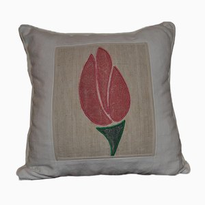 Vintage Tulip Patterned Cushion-OXJ-883557