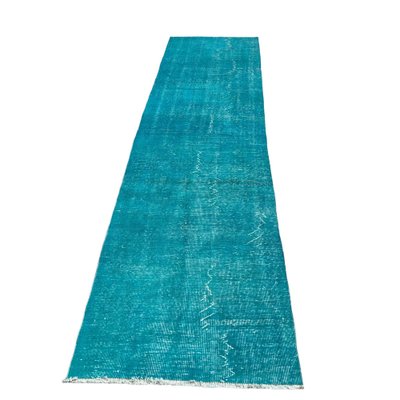 Vintage Turkish Blue Wool Distressed Rug-AIV-1332964