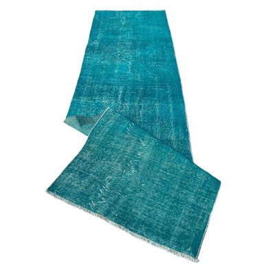 Vintage Turkish Blue Wool Distressed Rug-AIV-1332964