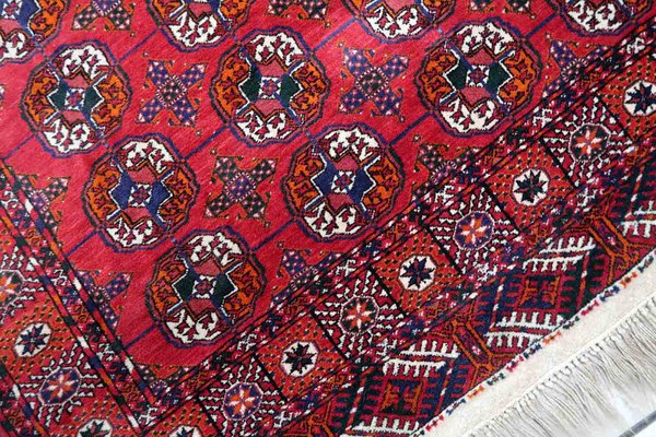 Vintage Turkmen Handmade Tekke Rug, 1960s-JZV-1367123