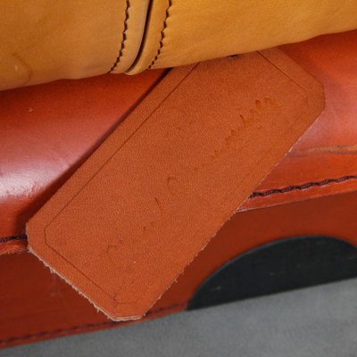 Vintage Two-Seater Leather Sofa by Gérard Guermonprez, 1970s-DAD-1747956