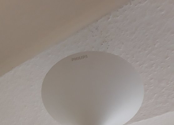 Vintage Ufo Ceiling Lamp in White Plastic with Black Fabric Cable from Phillips, 1990s-HOI-1389620