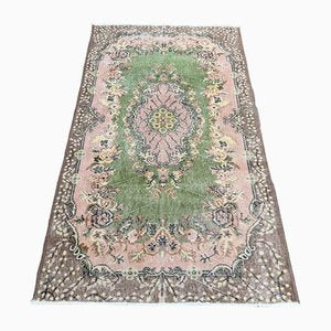 Vintage Usak Rug in Green and Pink-ORQ-1425055