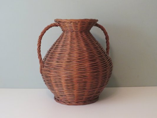 Vintage Vase in Wicker, France, 1960s-UKG-1377486