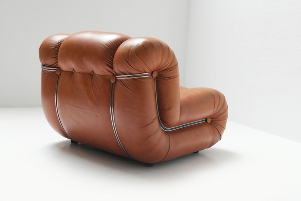 Vintage Velasquez Lounge Chair in Cognac Leather by Mimo Padova, Italy-ZXL-1445207