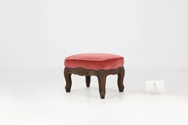 Vintage Velvet Stool, 1950s-YSY-1431863