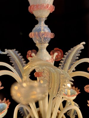 Vintage Venetian Light Blue and Pink Chandelier, 1950s-OVO-1764159