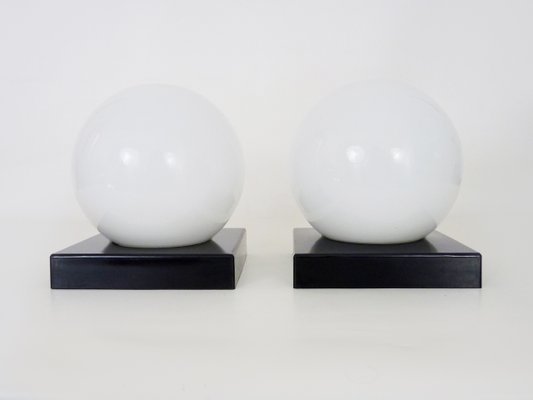 Vintage Vianne Series Black and White Wall Lights by Gascogne Lavardac, 1980s SET OF 2-MZP-2034958