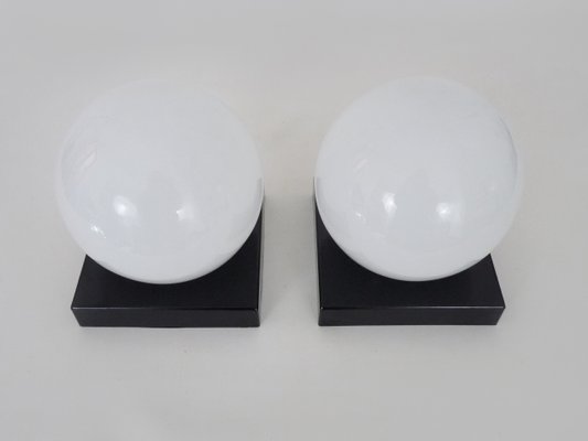 Vintage Vianne Series Black and White Wall Lights by Gascogne Lavardac, 1980s SET OF 2-MZP-2034958