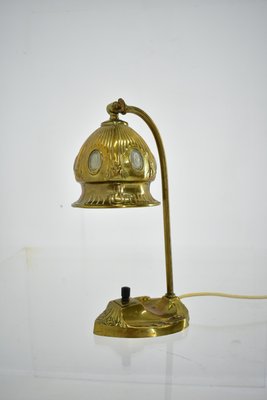 Vintage Vienna Secession style Table Lamp in Brass & Glass, Austria, 1930s-TZ-1384755