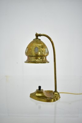 Vintage Vienna Secession style Table Lamp in Brass & Glass, Austria, 1930s-TZ-1384755