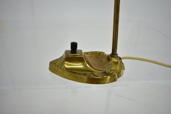 Vintage Vienna Secession style Table Lamp in Brass & Glass, Austria, 1930s-TZ-1384755