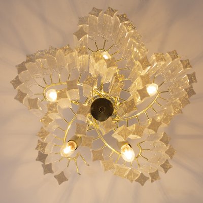 Vintage Vintage Murano Transparent Glass Coating Chandelier with Ottone Structure, Italy, 1990s-MPO-1722334