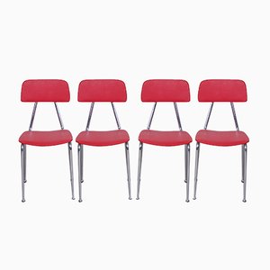 Vintage Vinyl Kitchen Chairs in Red, Set of 4-XSG-911357