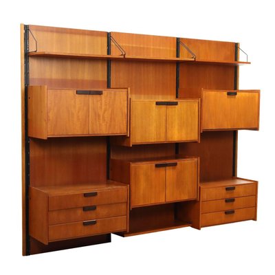 Vintage Wall Bookcase in Teak & Veneer, Italy, 1960s-VMM-2028478