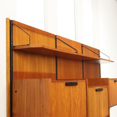 Vintage Wall Bookcase in Teak & Veneer, Italy, 1960s-VMM-2028478