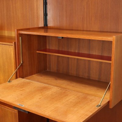 Vintage Wall Bookcase in Teak & Veneer, Italy, 1960s-VMM-2028478