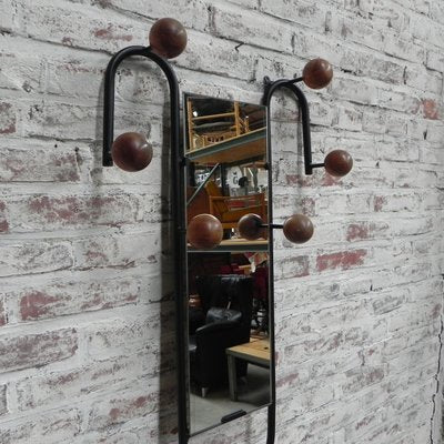 Vintage Wall Coat Rack with Beech Balls, 1950s-TL-753037