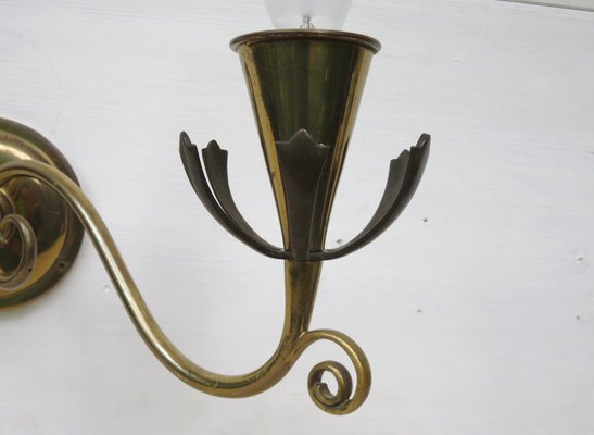 Vintage Wall Lamp in Brass, 1950s-EY-1342357