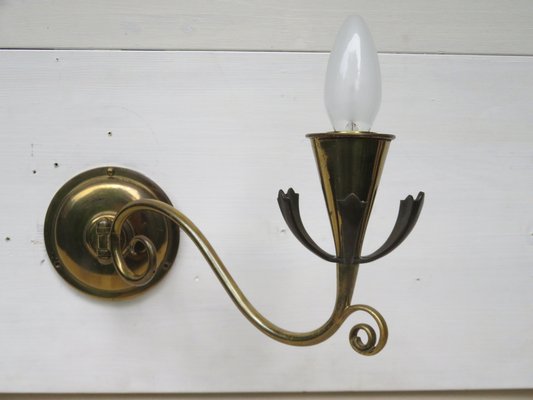 Vintage Wall Lamp in Brass, 1950s-EY-1342357