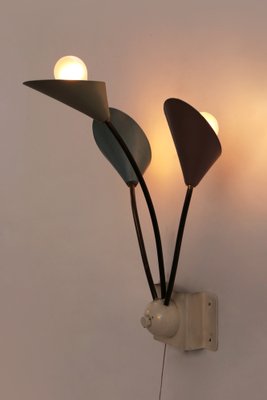 Vintage Wall Lamp with 3 Lights in Brass & Metal, Denmark, 1960s-EZZ-1818420