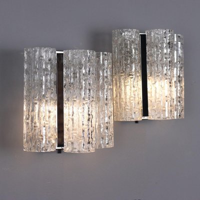 Vintage Wall Lamps in Chromed Metal & Glass, Italy, 1960s-VMM-2022998