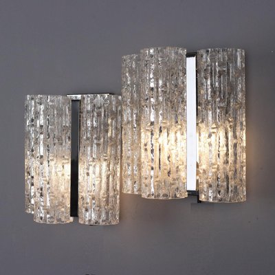 Vintage Wall Lamps in Chromed Metal & Glass, Italy, 1960s-VMM-2022998