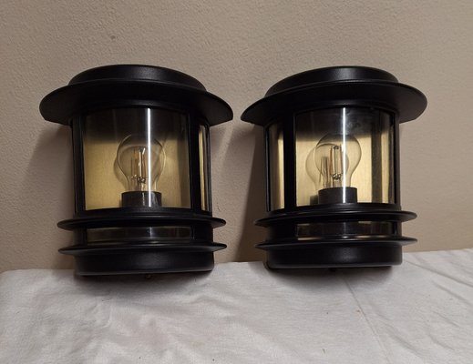 Vintage Wall Lamps with Black Aluminum Housing and Tinted Acrylic Glass Pane from Bonalux, 2000s, Set of 2-HOI-2021780