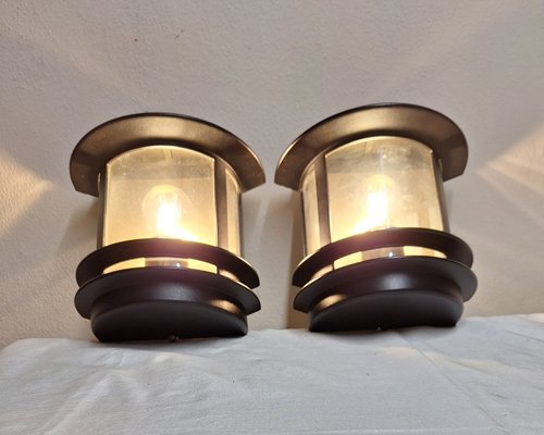 Vintage Wall Lamps with Black Aluminum Housing and Tinted Acrylic Glass Pane from Bonalux, 2000s, Set of 2-HOI-2021780