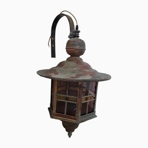 Vintage Wall Lantern with Copper Housing with an Iron Arch Holder, 1930s-HOI-1386156