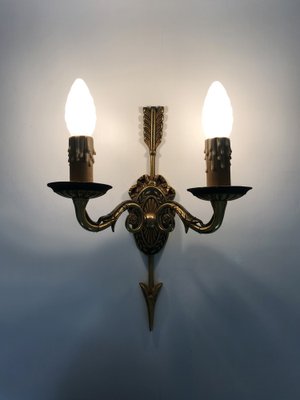 Vintage Wall Light in Bronze, 1920s-MZP-1815160