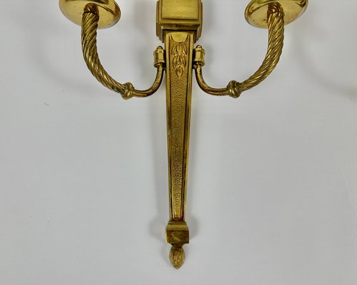 Vintage Wall Light Sconces in Gilt Bronze, France, 1930s, Set of 2-GYX-2018070