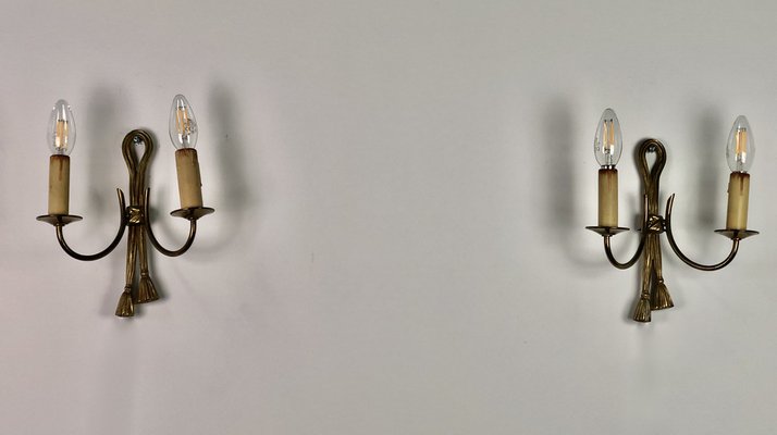 Vintage Wall Lights in Bronze, 1970s, Set of 2-RWZ-1404705