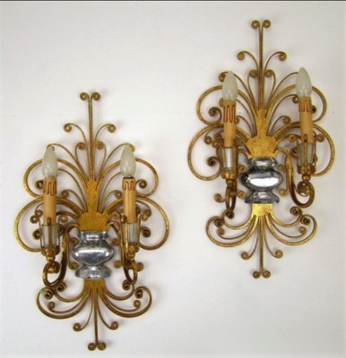 Vintage Wall Sconces from Maison Baguès, 1950s, Set of 2-FPY-1374205