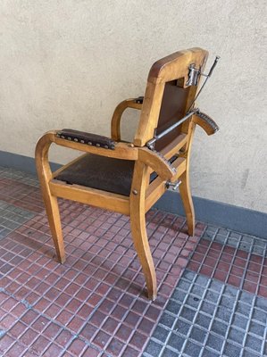 Vintage Walnut Barber's Chair, 1940s-YVY-1010019