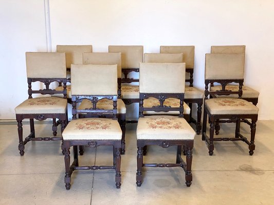 Vintage Walnut Chairs, Set of 10-NPC-1254483