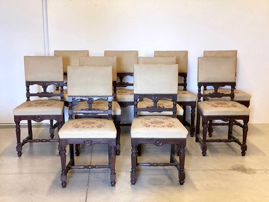 Vintage Walnut Chairs, Set of 10-NPC-1254483