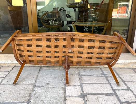 Vintage Walnut Tub Sofa, Italy, 1930s-BVG-1384381