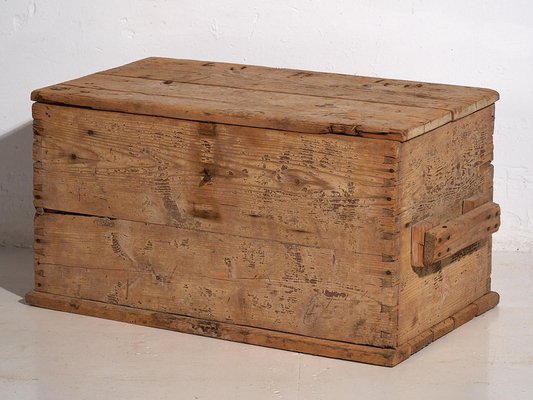 Vintage Washed Wood Trunk, 1920-ZNJ-2035292