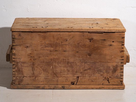 Vintage Washed Wood Trunk, 1920-ZNJ-2035292