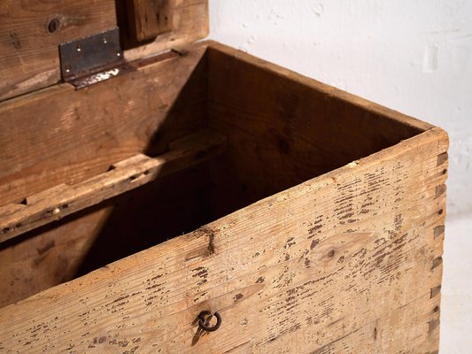 Vintage Washed Wood Trunk, 1920-ZNJ-2035292