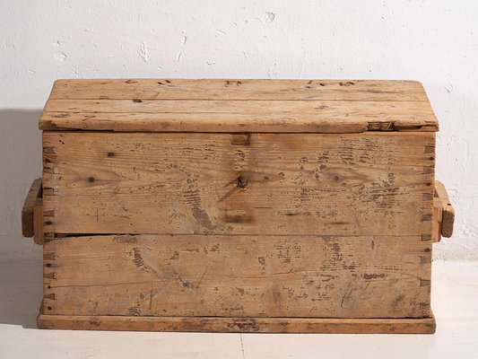 Vintage Washed Wood Trunk, 1920-ZNJ-2035292