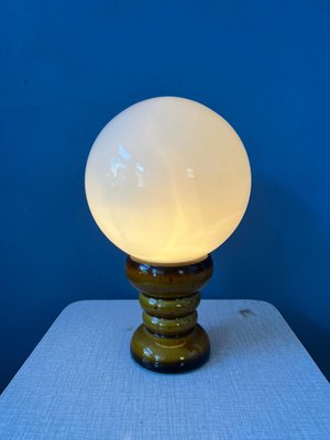 Vintage West German Ceramic Table Lamp in Dark Yellow Colour-ZBK-1345724