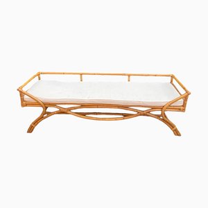 Vintage Whicker and Bamboo Daybed with Cushion-TCS-2038108