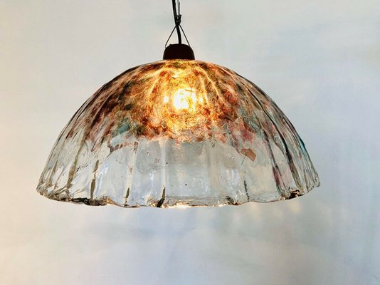 Vintage White and Red Murano Glass Ceiling Lamp, 1960s-ZLY-579291