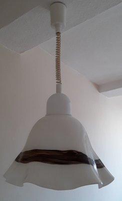 Vintage White Brown Ceiling Lamp, 1970s-HOI-1363472