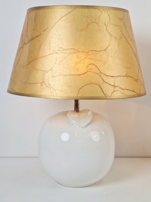 Vintage White Ceramic Apple Table Lamp, 1970s, Set of 2-AXJ-2020584