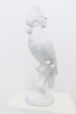 Vintage White Ceramic Parrot from Manises-UJE-665020